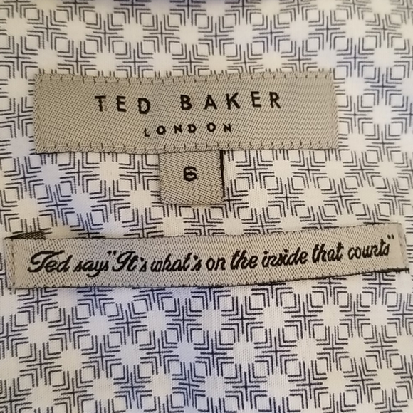 Ted Baker London Men's Roll Tab Sleeve Blue Shirt - Picture 6 of 10